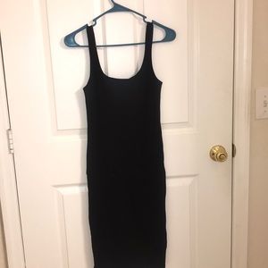 Black casual midi dress